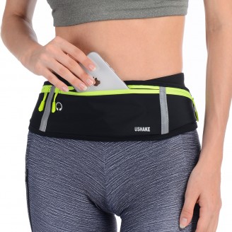 UShake Slim Running Belt, Bounce Free Pouch Bag, Fanny Pack Workout Belt Sports Waist Pack Belt Pouch for Apple iPhone XR XS 8 X 7+ Samsung Note Galaxy in Running Walking Cycling Gym-03