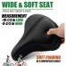 Wide Bike Saddle Seat, USHAKE Bike Seat Cushion, Most Comfort Foam Padded Breathable Big Bicycle Saddles for Men or Women