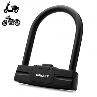Heavy Duty U Lock, USHAKE Bike Bicycles Motorcycles Combination Lock Heavy Duty Combo Gate Lock for Anti Theft-14mm